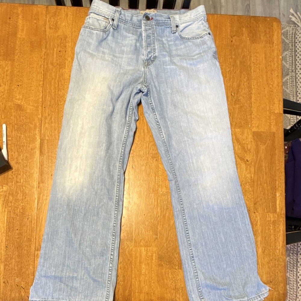 BKE Tyler Men’s Regular Fit Bootcut Jeans 34W Light Wash Blue Denim